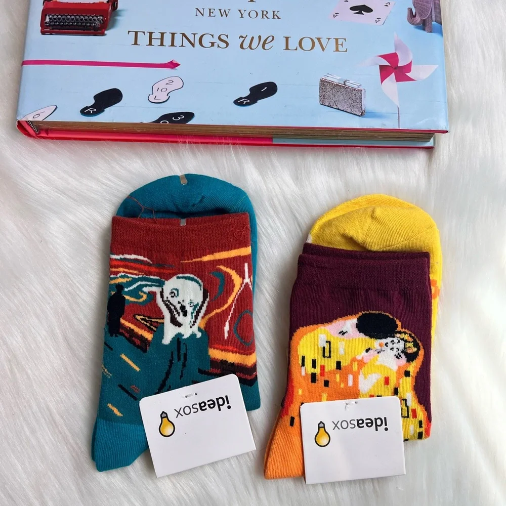 NWT Anthropology Vibrant Blue and Red Socks Hosiery Collection
